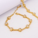 Pulsera de corazones con zirconias baño 18k