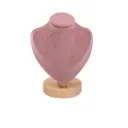 Exhibidor de madera en forma de cuello color Rosa 17 cm