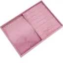 Exhibidor para joyas con madera y velvet rosa