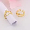 Anillo ajustable de corona baño 18k