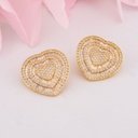 Aretes stud de corazón con zirconias baño 18k