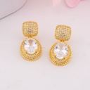 Aretes colgantes con zirconias baño 18k