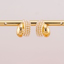 Aretes stud con perlas baño 18k