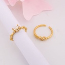 Anillo ajustable de mariposa con zirconias baño 18k