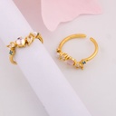 Anillo ajustable con zirconias baño 18k