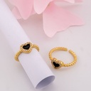 Anillo ajustable de corazon con zirconias baño 18k