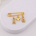 Broche prendedor con colgantes niños baño 18k