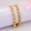 Pulsera de corazones con zirconias baño 18k