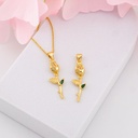 Dije tulipan con zirconias baño 18k