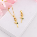 Dije tulipan con zirconias baño 18k