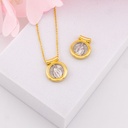 Dije medalla religiosa doble color baño 18k