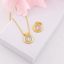 Dije medalla religiosa doble color baño 18k