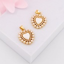 Dije corazon esmaltado con perlas baño 18k