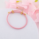 Pulsera de cuero estilo pandora (ROSADA)