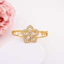 Brazalete de flor con madre con zirconias baño 18k