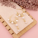 Argollas con perlas baño 18k