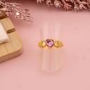 Anillo ajustable de corazon baño 18k