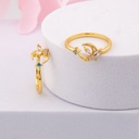 Anillo ajustable con zirconias baño 18k