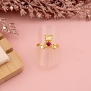Anillo ajustable de osito baño 18k rosa