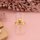 Anillo ajustable de osito baño 18k violeta