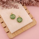 Dije San benito esmaltado baño 18k verde