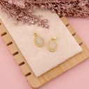 Dije ovalado ojo de gato con zirconias baño 18k