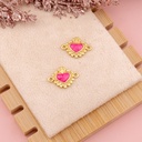 Enlace de corazon esmaltado baño 18k