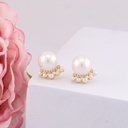 Aretes stud con perlas baño 18k