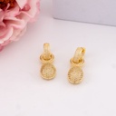 Aretes colgantes doble uso con zirconias baño 18k