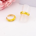 Anillo ajustable esmaltado con flores baño 18k amarillo