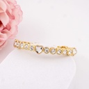 Pulsera elastica con corazones y zirconias baño 18k