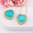 Dije corazon con zirconias baño 18k