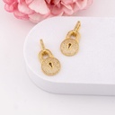 Dije candado con zirconias baño 18k