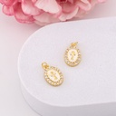 Dije religioso esmaltado con zirconias baño 18k