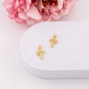 Dije de cruz con zirconias baño 18k