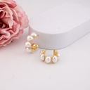 Argollas con perlas baño 18k