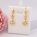 Aretes colgantes de gotas baño 18k