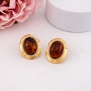 Aretes stud ovalados baño 18k