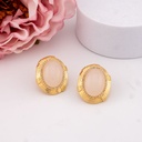 Aretes stud ovalados baño 18k