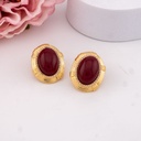 Aretes stud ovalados baño 18k