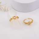 Anillo de sol ajustable con zirconias baño 18k