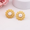 Aretes stud de flor en acero inoxidable