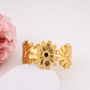 Brazalete de flores en acero inoxidable 