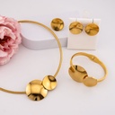 Set de collar, aretes, brazalete y anillo chunky en acero inoxidable