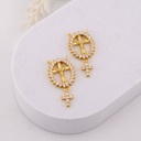 Dije para rosario con zirconias baño 18k