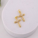 Dije de cruz con zirconias baño 18k