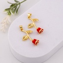 Dije de rosa esmaltado baño 18k