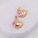 Dije de corazon con zirconias baño 18k