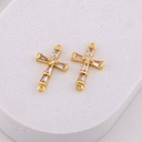 Enlace de cruz con zirconias baño 18k
