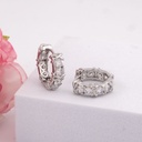 Aretes argollas con zirconias baño 18k plat